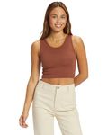 Roxy Women's Good Keepsake Cropped Tank Top, Root Beer 241, Small