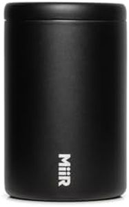 MiiR Airlock Coffee Canister, 12-oz Capacity, 18/8 Stainless Steel, 90% Recycled Content, Sleek Minimalist Design, Black