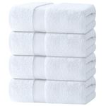 Premium Bath Towels, Circlet Egyptian Cotton White Towel Set, Hotel Quality Soft and Highly Absorbency Towels (Pack of 4, 27x54 Inch)