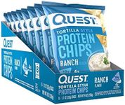 Quest Nutrition Ranch Flavour Tortilla Style Protein Chips, Gluten Free, Potato Free, Ranch, Pack of 8