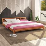 Eagle Furniture Solid Sheesham Wood Low Height Queen Size Bed Without Storage | Wooden Double Bed | Low Floor/Lying/Rise/Level/Profile Cot Bed for Bedroom Furniture | Rosewood, Teak Finish