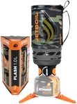 Jetboil Flash 1.0L Portable Fast Boil Stove for Camping and Backpacking with 1-Step Auto Ignition, New for 2025, Propane/Isobutane Burner with Cooking Cup, Dark Camo