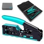 XIKKART Pass Through Cat7 / Cat5 Crimping Tool Kit With Cable Stripper and Cutter for Network RJ45 Ethernet LAN Cable Compatible With Connectors Cat5 Cat5e Cat6 Cat6A Cat7 and RJ11 RJ12 STP/UTP