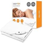 Cozytek Electric Blanket King Size 165 x 137cm, Soft Polyester Electric Blanket Fitted Underblanket Mattress Cover, 3x Heat Settings, 1x Controller and Machine Washable Heated Blanket