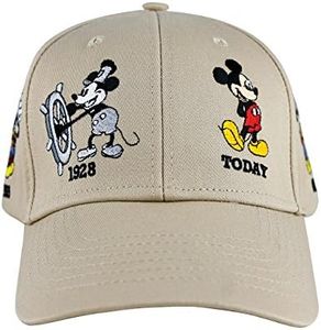 Disney Mickey Mouse Adult History Baseball Cap Khaki