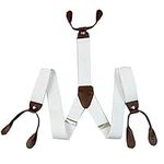 Trimming Shop 25mm Men's Suspender Braces - Y Back Elasticated Adjustable Suspenders Button Hole Braces - Fashion Accessory for Parties, Weddings, Casual, Formal Events