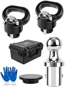 60618 Puck System Gooseneck Hitch Ball Kit with Box, Compatible with 2013-2026 Dodge RAM 2500 3500, 2-5/16” Hitch Ball for Truck Bed with 2 Safety Chain Anchors, 38000 LBS GTW/7500 LBS VTW