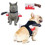 KOOLTAIL Dog Halloween Costume, Back Decoration with Squeaky Toy Funny Dog Cosplay Cat Suit Outfit for Holiday Party for Kitten Puppy Small Medium Large Dogs