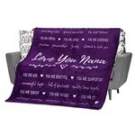 FILO ESTILO Nana Gifts from Grandkids, Nana Blanket from Grandchildren, Nana Throw, Nana Gifts from Granddaughter, Grandson for Birthday, 153x127 cm (Purple, Fleece)