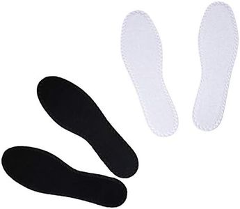 HappyStep 1 Pair Black and 1 Pair White Cotton Terry Barefoot Summer Insoles, Sweat Absorbent and Odor Control, Washable and Reusable for Walking, Running and Casual Shoes (US Women Size 6)