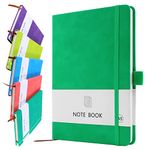 A5 Notebook, Notebook A5 Note Book Note Pad Journal Notebook A5 Notepad PU Leather Notebook for Office School Home Business Writing & Note Taking 200 Pages (100 Sheets)-Grass Green