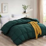 L LOVSOUL Goose Down Comforter Queen All Season Duvet Insert Green Down Comforter 1200 Thread Count 700+ Fill Power 100% Egyptian Cotton Comforter 90x90Inches