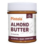 Pintola Almond Butter Creamy 200g - All Natural Unsalted Butter, Healthy Almond Butter Unsweetened for Bread Spreads, Vegan Almond Butter