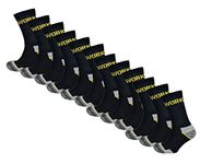 Work Socks 12 Pairs Of Men's Heavy Duty Ultimate Boot Sock Steel Toe Safety Site Workwear Black UK 7-11