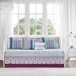 Intelligent Design All Season Coverlet Bedspread, Matching Shams, Decorative Pillow, Purple, Daybed