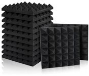 SOUNDFLEX Pyramid Soundproofing Studio Acoustic Foam 1'x1' - 2 Inches ( Pack of 108 ) Inches High Density, Soundproof Foam, Noise Reduction,Echo Absorption (Studio Charcoal, Pack of 108)