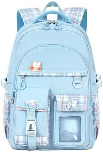KEBEIXUAN Zaini per ragazze bambini Kawaii scuola borsa ragazze adolescenti scuola media studenti bookbag outdoor Daypack adolescenti (Blu)