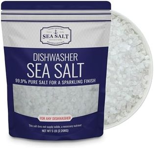 Dishwasher Salt - All-Natural Water Softener Salt for a Clean Finish - Compatible with Bosch, Miele, Thermador, Whirlpool Dishwashers and More - Food-Grade Coarse Sea Salt (5 lb Bag)