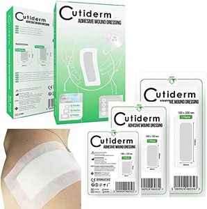 Paquete de 30 apósitos adhesivos estériles de Cutiderm para heridas, adecuados para cortes y rozaduras, úlceras de piernas diabéticas, úlceras venosas de piernas, pequeñas úlceras por presión