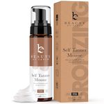 Beauty by Earth Self Tanner Mousse - Medium to Dark Fake Tan Sunless Tanner, Self Tanners Best Sellers, Natural Looking Self Tan, Self Tanning Mousse, Tanning Foam for Use as Body or Face Tanner