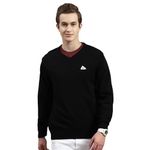 Monte Carlo Mens Black Solid V Neck Pullover (1240520VN-901-42)