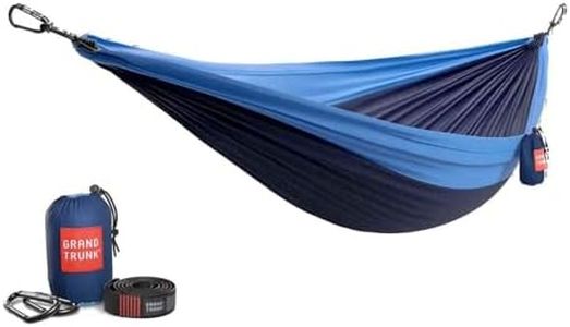 Grand Trunk Double Deluxe Hammock with Straps - Navy and Light Blue