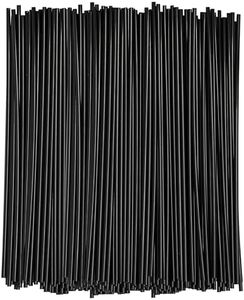 [1000 Bulk Pack] 7 Inch Plastic Sip Stirrers/Straws - Disposable Stir Sticks for Coffee & Cocktail - Black