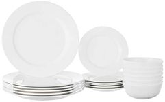 Amazon Brand - Solimo CERAMIC DINNER SET ( WHITE , 18 PIECES )