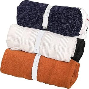 Elastic Band with Buttonholes, 20Pcs Closet Organizer for Bed Sheet, Clothes Organization System for Drawer, Blanket Storage Band, Wardrobe Space Saver for Bedding Comforter Sweater Towel, White
