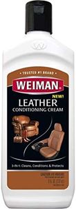 Weiman 3 in 1 Deep Leather Conditioner Cream - Restores Leather Surfaces - Use on Leather Furniture, Car Seats, Shoes, Bags, Jackets, Saddles