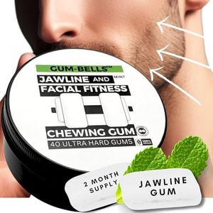 Gumbells™ 12XHard Jawline & facial fitness xylitol chewing gum (2MONTH-PACK) Enhance, Define & strengthen your Jaw Jawline Face Mouth & Jawrz Chios style Workout exerciser trainer GUM 4 Men & Women