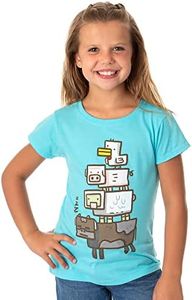 Minecraft Girls' Animal Totem Short Sleeve Tee, Turquoise, Small