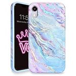 Velvet Caviar Compatible with iPhone XR Cases Marble for Girls & Women - Cute Protective Phone Case (Pink Iridescent Holographic Blue)