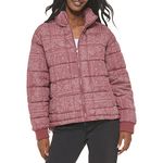 Levi's Women's Box Quilted Puffer Jacket, Faded Red Bandana, S