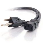 C2G 29928 16 AWG Universal Power Cord - NEMA 5-15P to IEC320C13, TAA Compliant, Black (8 Feet, 2.43 Meters)