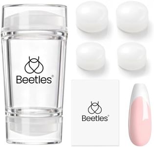 Beetles French Tip Tool Nail Stamp 6Pcs Silicone French Tips Stamp Kit with Replacement Stamper Heads and Scrapers Silicone Nail Art Printing Stuff for Home DIY Salon Manicure Tools Gifts for Girls