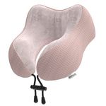 Yomisee Travel Pillow Neck Pillow for Travel Airplane Memory Foam Flight Pillow for Cars, Trains, Home, Offices (Pink)