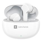 realme TechLife Buds T100 Bluetooth Truly Wireless in Ear Earbuds with mic, AI ENC for Calls, Google Fast Pair, 28 Hours Total Playback with Fast Charging and Low Latency Gaming Mode (White)