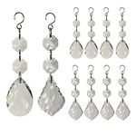 20pcs Teardrop Crystals & Maple Leaf Chandelier Pendant Prisms Christmas Tree Decorations
