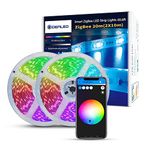 GIDEALED 65.6ft Smart ZigBee LED Strip Lights Dimmable RGB Kit Work with Hub Bridge,Lightify Hub for APP Control Hub Light Strip,Directly work with Echo Plus for Alexa Voice Control