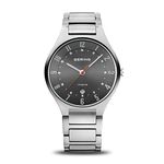 BERING Men Analog Quartz titanium collection Watch with Titan Strap and Sapphire Crystal 11739-772, Silver/Grey, 39