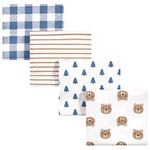 Hudson Baby Unisex Baby Cotton Flannel Receiving Blankets - Blue - One Size