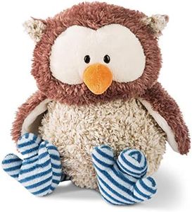 NICI-Plush Toys Peluche búho Oscar con Cabeza giratoria, 35cm, a Rayas, Color marrón/Azul (46092)