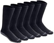 Dickies Men's Multi-Pack Dri-tech Moisture Control Boot-Length Socks, Black (6 Pairs), Shoe Size: 6-12