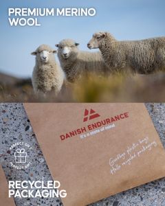 DANISH ENDURANCE Merino Wool Hiking Socks – Warm, Padded, Unisex, 1/3 Pairs