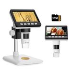 BEBANG 4.3" LCD Digital Microscope 1000x for Adults, 1080P Coin Microscope Magnifier with 8 Adjustable LED Lights, PC View, Compatible with MacOS Windows,32GB SD Card