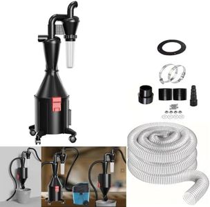 2 in 1 Dust Cyclone Collector Separation Vacuum Cleaner Wall Mounted Wheeled Modes Dust Collector Woodworking Tools Contractor Polish Pollen Ash etc Focusing Small Dust (Whole Rocket Set)