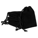 Dacitiery 10 Pcs Jewellery Pouches,Black Velvet Drawstring Jewellery Bag Small Size Jewellery Bags for Jewelry ID Card Passport Packaging(7 * 9 cm)