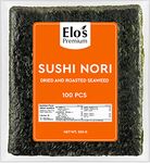 Tasjin Sushi Nori Sheets| 100 Full Size Sheets | Roasted Seaweed For Maki and Hand Rolls| Non-GMO and Gluten Free| Product of Taiwan| Includes Exclusive Step by Step Sushi Making Tutorial