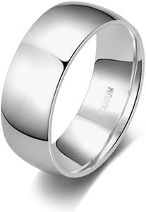 TIGRADE 2mm 4mm 6mm 8mm 10mm Titanium Ring Plain Dome High Polished Wedding Band Comfort Fit Size 3-15, 10, Titanium, No Gemstone